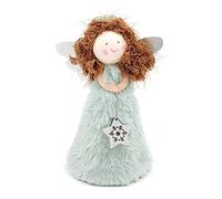 GUMEI Christmas Ornaments Christmas Tree Topper Plush Fairy Angel Treetop Figurine Ornament for Xmas Tree