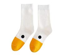 GUMEI Harajuku Women Cotton Crew Socks Cartoon Goose Duck Novelty Mid Tube Stockings