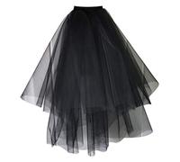 GUMEI Wedding Veil Womens Layered Black Tulle Short Wedding Veil with Comb Halloween Cosplay Party