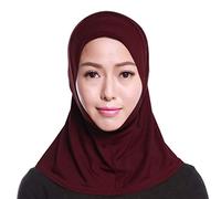 GUMEI Women Cotton Muslim Mini Hijab Head Scarf Solid Color Full Coverage Indoor Cap Islamic Arab Wrap Shawl Turban Hat Hats