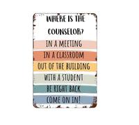 GUMEN School Counselor Door Sign Where Is The Counselor Counseling Office Decor Art Metal Tin Sign 8""x12"", LBCJ-06061910