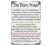 GUMEN The Rv-ers Prayer Vintage Metal Sign, Inspirational Wall Decor Iron Poster Painting Tin Signs for Garden Bar Home Kitchen Cafes Office Store Wall Decor Plaque 8""x12"", LBCJ-06060572