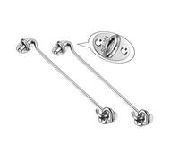 Gumiho Cabin Hook【2PCS】 EAHOME Stainless Steel Eye Shed Gate Door Latch Silent Holder Window Brace Cain Pegs, Silver (8inch/200mm)