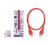 GUMMMY 100PCS LED 008S PCI-E Riser Card PCI Express 1X To 16X 60CM USB 3.0 Cable 4Pin 6Pin 15Pin SATA Power For GPU Video Card(Red 0.6M)