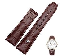 GUMMMY 20mm 22mm With Folding Buckle Bracelet Black Brown Genuine Leather Watch Band，For Maurice Lacroix Watches Strap Replace(Brown no clasp,20mm)