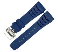 GUMMMY 25mm Rubber Silicone Watch Band for Richard Mille Strap Stainless Steel Folding Buckle Blue Strap Watch Accessories Blue Strap (Color : Blue, Size : 25 Rose Gold Buckle)