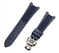 GUMMMY 25mm Rubber Silicone Watch Strap Folding Buckle Watchbands For PATEK PHILIPPE Strap Nautilus Series Watchband(Blue with buckle)