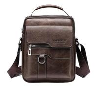 GUMMMY Men's Vintage Leather Crossbody Shoulder Bags Tote Fashion Business Men Messenger Bag Leather PU Bags(Dark Brown)
