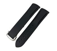 GUMMMY Rubber Silicone Watchband 19mm 20mm 21mm 22mm，For Longines Hydroconques Conquest VHP Waterproof Sport Watch Strap (Color : Black, Size : 19mm)