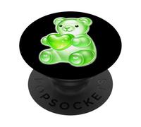 Gummy Bear Candy Heart Green PopSockets Adhesive PopGrip