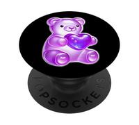 Gummy Bear Candy Heart Purple PopSockets Adhesive PopGrip