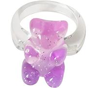 Gummy bear Charms Resin Rings, Cute Rings Jewelry, Transparent Plastic Resin Ring Jewelries For Women Girl Nice and Practical