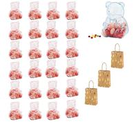 Gummy Bear Containers, Clear Gummybear Container, Big Plastic Gummy Bear Shaped Container, Teddy BearCandy Holder, Creative Bears Shaped for Valentine's Day, Gifts & Party Décor (Pink,24PCS)