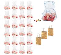 Gummy Bear Containers, Clear Gummybear Container, Big Plastic Gummy Bear Shaped Container, Teddy BearCandy Holder, Creative Bears Shaped for Valentine's Day, Gifts & Party Décor (Transparent,24PCS)