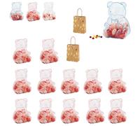 Gummy Bear Containers, Clear Gummybear Container, Big Plastic Gummy Bear Shaped Container, Teddy BearCandy Holder, Creative Bears Shaped for Valentine's Day, Gifts & Party Décor (Pink,12PCS)