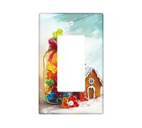 Gummy Bear Light Switch Cover Plate, Colorful Candy Jar Design for Holiday Home Decoration, Fun Winter Decor for Kids Room, Standard Size Single Rocker