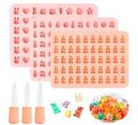 Gummy Bear Mould Set: Make Your Own Candy & Chocolate Silicone Moulds With 3 Pipettes for Sweets, Jelly, Chocolate