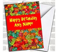Gummy Bear Sweets Customised Birthday Greetings Card- Birthday Cards/Children's Birthday Cards | Birthday Card | Children's Birthday Card | Birthday Card for Kids