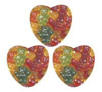 Gummy Bears 3 Pcs Automotive Air Fresheners Mirror Aromatherapy Tablets Ornament Car Fragrance Scented Cards Love form