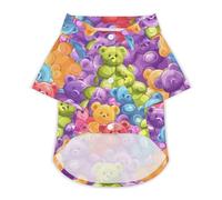 Gummy Bears Candies Hawaii Shirt Print Dog Clothes T-Shirt Beach for Puppy Cat M