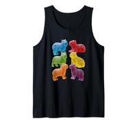 Gummy Capybaras - Colored Sweet Candy Cute Capybara Snack Tank Top