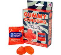 Gummy Condoms Strawberry &amp, Cream Flavoured Jelly Sweets (10 Pack)