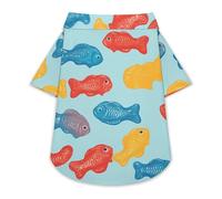 Gummy Fish Candy Pet Shirt Button Up Summer Clothes Breathable T-Shirt for Small Medium Dogs Cats