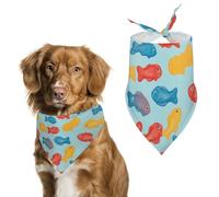 Gummy Fish Candy Pet Triangle Adjustable Bandana Comfortable Bibs Puppy Scarfs Washable Kerchief for Small Medium Pets