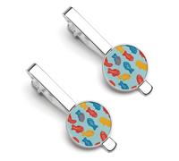 Gummy Fish Candy Tie Clips for Men Shirt Necktie Bar Pinch Mens Suit Tie Accessories Silver Tack Pins Cufflinks