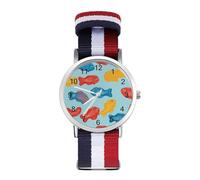Gummy Fish Candy Wrist Watches with Scale for Men Women Casual Braided Strap Easy Reader for Work Workout