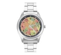 Gummy Flower Candy Men's Wrist Watches Stainless Steel Strap Minimalist Business Quartz Watch for Daily Wear
