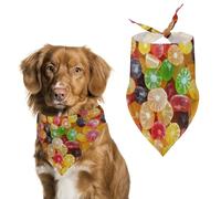 Gummy Fruit Candy Funny Dog Bandanas Puppy Triangle Scarf Washable Bib for Small Medium Large Pet