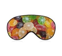 Gummy Fruit Candy Funny Eye Mask for Sleep with Adjustable Strap Blocks Light Eye Shade Cover
