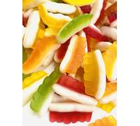 Gummy Fruit Flavoured Jelly Teeth Sweets With Foam Bottom, 1kg Bag