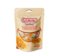 Gummy Land Centre Filled Jelly Gummies Orange Flavour Soft Chewy Sweets 65g x 12 Packs | Juice Filled Gummy Candy | Fruity Orange Jelly Sweets | Sharing & Party Treats