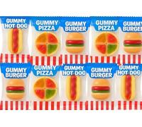 Gummy Mini Hot Dogs, Pizza & Burgers - 10g Candy Snacks - Assorted Gummy, Parties & Gifting - Crcd (100 x Pack, Mixed Flavour)