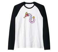 Gummy Worm Dragon Cute Candy Creature Pun Art | Fun Fantasy Raglan Baseball Tee