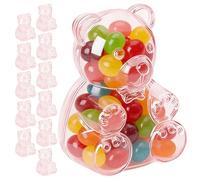 Gummys Bear Container For Valentine's Day | 12 PCS Bear Shape Container | Clear Candy Jars | For Gummy Coffee Bean Sugar Tea Chocolate Wedding Valentines Party Festive Display