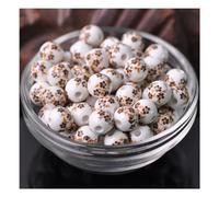 Gumney 10 Pcs 12mm Flower Round Ceramic Beads, Floral Porcelain Beads Ceramic Spacer Beads Loose Beads for DIY Crafts Jewelry Making,14