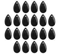 Gumney 20pcs Teardrop Crystal Glass Beads 13x22mm Faceted Glass Waterdrop Spacer Beads Handmade Lampwork Charms Glass Beads for Jewelry Making DIY Crafts, Black