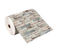 Gumney 3D Faux Brick Self Adhesive Wallpaper, 2.29ft X 3.28ft Removable Waterproof Peel and Stick Wall Panels for Bedroom Bathroom Wall Decor,Yellow Cyan Brick