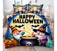 Gumntun 3PCS King Bedding Set 94"x 86" Two Little Gnomes, 3D Machine Washable Shrink Resistant Duvet Cover, Quilt Cover with 2 Pillowcases 19" x 29"