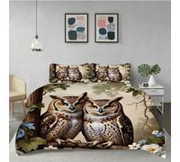 Gumntun Bedding Set King 240x220 cm Animal Owl, Fashionable Patterns and Unmatched Comforter Cover Set, Microfiber Quilt Cover with 1 Duvet Cover 94"x 86" & 2 Pillowcases 19" x 29"_6380a