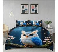 Gumntun Bedding Set King 240x220 cm Animal Owl, Fashionable Patterns and Unmatched Comforter Cover Set, Microfiber Quilt Cover with 1 Duvet Cover 94"x 86" & 2 Pillowcases 19" x 29"_6567a