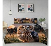 Gumntun Bedding Set King 240x220 cm Animal Owl, Fashionable Patterns and Unmatched Comforter Cover Set, Microfiber Quilt Cover with 1 Duvet Cover 94"x 86" & 2 Pillowcases 19" x 29"_6609a