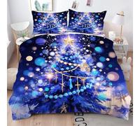 Gumntun Bedding Set King 240x220 cm Christmas Tree, Fashionable Patterns and Unmatched Comforter Cover Set, Microfiber Quilt Cover with 1 Duvet Cover 94"x 86" & 2 Pillowcases 19" x 29"_6161a