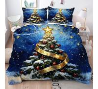Gumntun Bedding Set King 240x220 cm Christmas Tree, Fashionable Patterns and Unmatched Comforter Cover Set, Microfiber Quilt Cover with 1 Duvet Cover 94"x 86" & 2 Pillowcases 19" x 29"_6182a