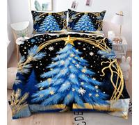 Gumntun Bedding Set King 240x220 cm Christmas Tree, Fashionable Patterns and Unmatched Comforter Cover Set, Microfiber Quilt Cover with 1 Duvet Cover 94"x 86" & 2 Pillowcases 19" x 29"_6130a