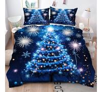 Gumntun Bedding Set King 240x220 cm Christmas Tree, Fashionable Patterns and Unmatched Comforter Cover Set, Microfiber Quilt Cover with 1 Duvet Cover 94"x 86" & 2 Pillowcases 19" x 29"_6193a