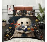 Gumntun Comforter Insert King Size 3D Owl Girl, Double Bed Down Alternative Quilt, Ultra-Soft Plush Breathable 3 Psc Duvet 90"x 86" (230x220cm) + 2 Pillowcases 19" x 29" (50x75cm)_B8440
